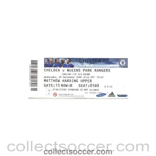 2009 - Chelsea v Queen’s Park Rangers ticket 23/09/2009