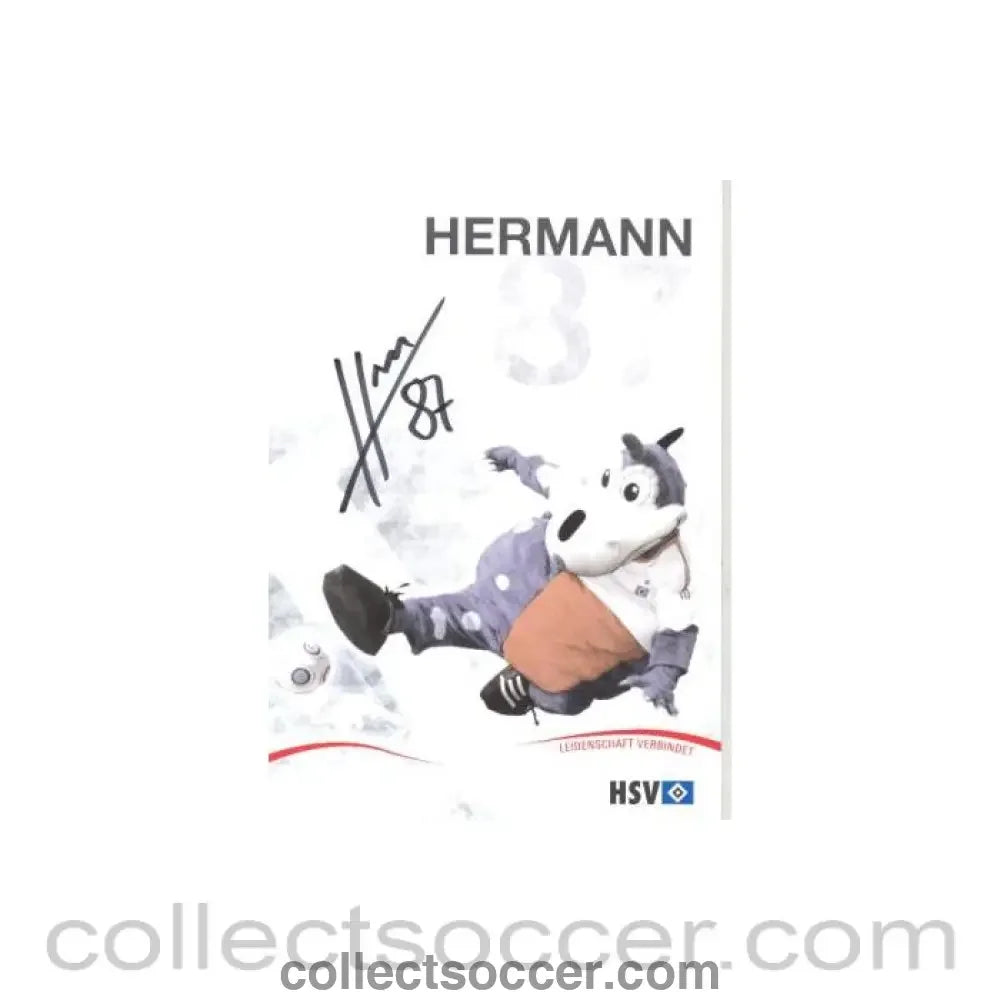 2009 - Hamburg Hermann mascot signed card of Season 2009-2010