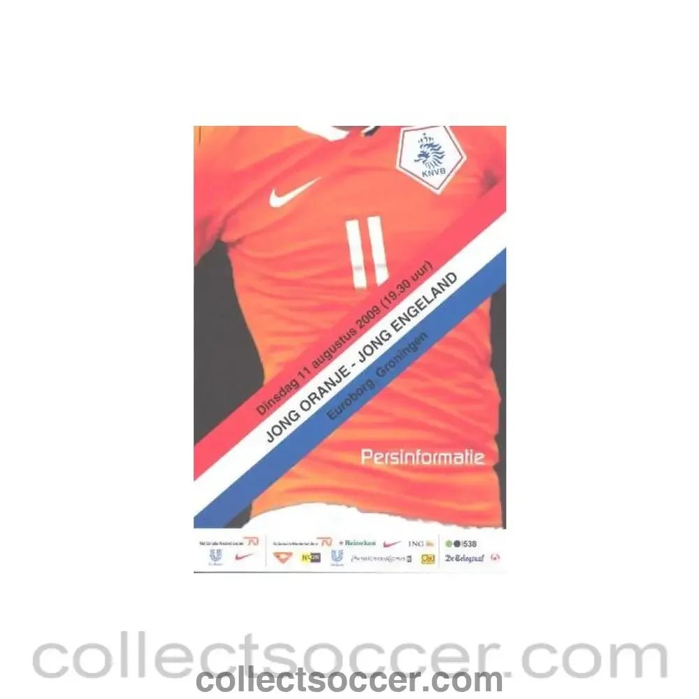 2009 - Holland v England official press pack 12/08/2009 in Dutch - Collect Soccer