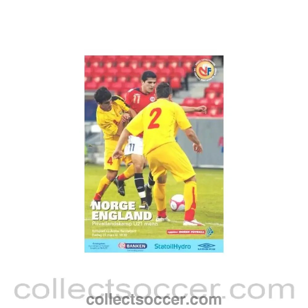 2009 Norway v England Under 21 Championship official programme 27/03/2009 - Collect Soccer