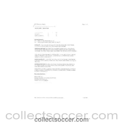 2009 - Seattle Sounders v Chelsea score report full time stats on an American size paper 18/07/2009 played in the USA