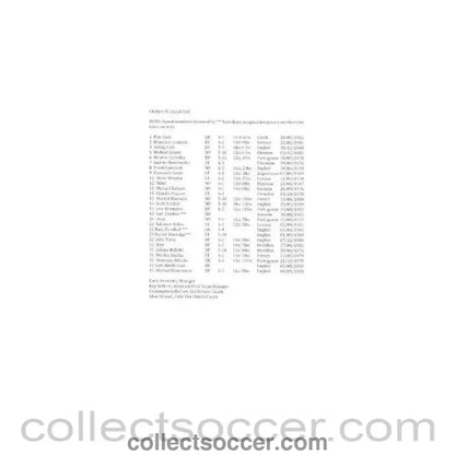 2009 - Seattle Sounders v Chelsea Chelsea Sqad List on an American size paper 18/07/2009 played in the USA