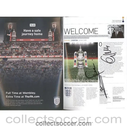 2009 Signed FA Cup Final Official Programme Chelsea v Everton + Rare Original Team Sheet - Collect Soccer