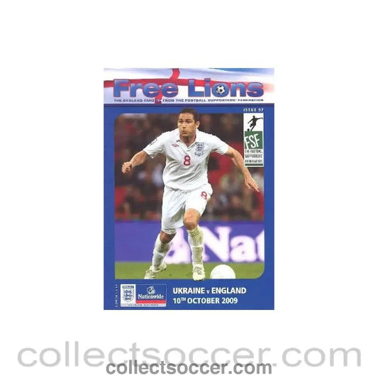 2009 Ukraine v England official programme of the Free Lions 10/10/2009 - Collect Soccer