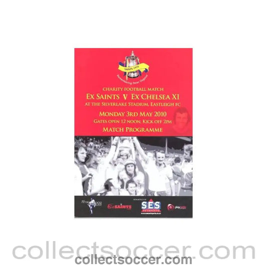 2010 - Ex Saints (Southampton) v ExChelsea XI official programme 03/05/2010 charity match Remembering Peter Osgood - Collect Soccer