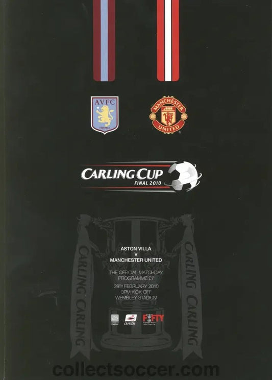 2010 League Cup Final Programme Aston Villa v Manchester United - Collect Soccer