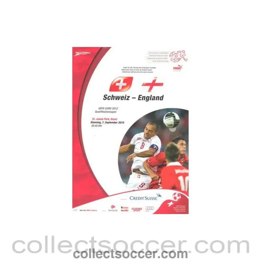 2010 Switzerland v England official programme 07/09/2010 - Collect Soccer