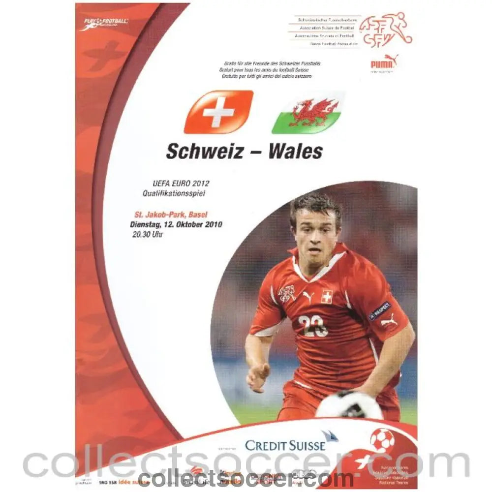 2010 Switzerland v Wales Official Programme - Collect Soccer