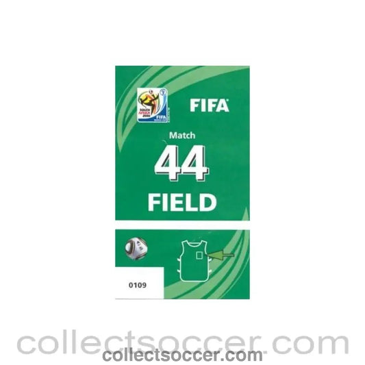 2010 World Cup Photographer Bib Ticket Match 44 Netherlands v Cameroon - Collect Soccer