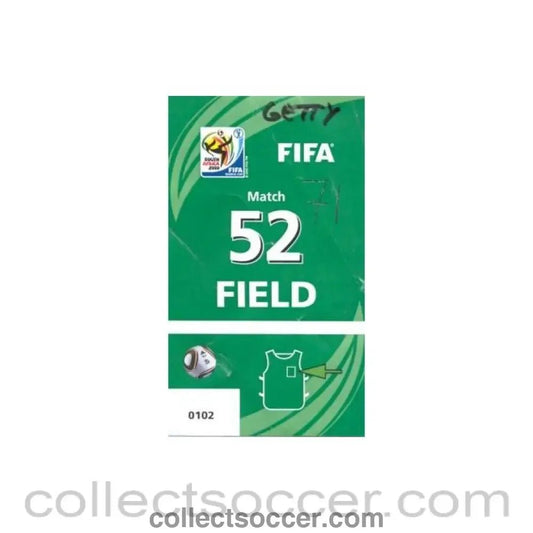2010 World Cup Photographer Bib Ticket Match 52 Argentina v Mexico 27/06/2010 - Collect Soccer