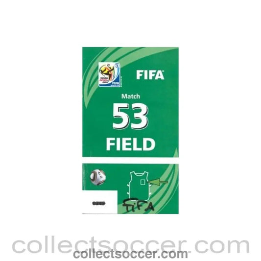 2010 World Cup Photographer Bib Ticket Match 53 Netherlands v Slovakia 28/06/2010 - Collect Soccer