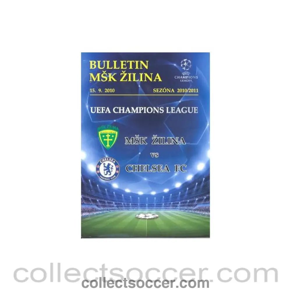 2010 - Zilina vChelsea official programme 15/09/2010 - Collect Soccer