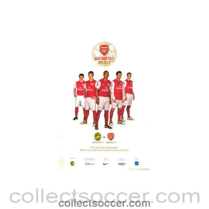 2011 - Arsenal Asia Tour 2011official programme Malaysia XI c Arsenal 13/07/2011