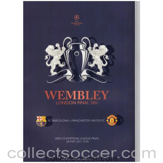 2011 Champions League Final Barcelona v Manchester United Official Programme - Collect Soccer
