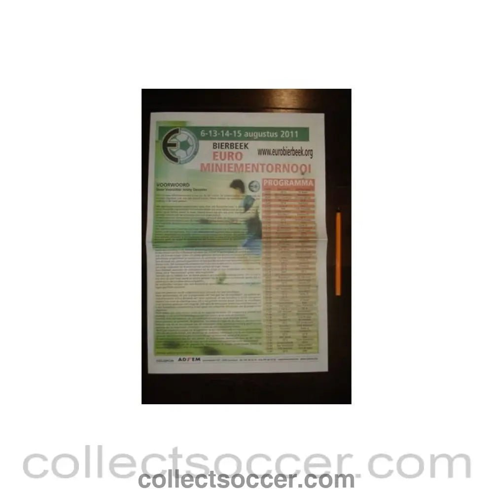 2011 - Chelsea and Everton in Bierbeek Youth Tournament August 2011 official newspaper - like programme - Collect Soccer