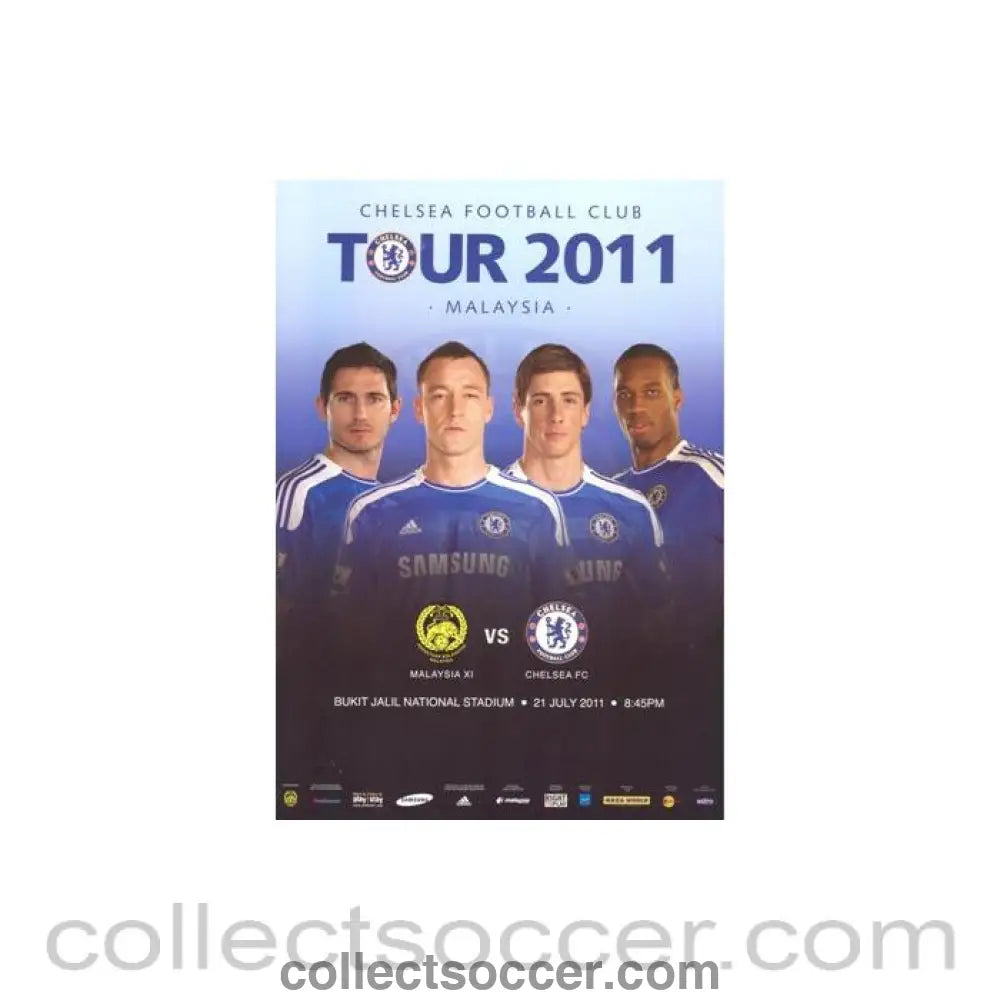 2011 - Chelsea Asia Tour July 2011 official programme Malaysia XI vChelsea 21/07/2011 VIP only issue Very Rare!