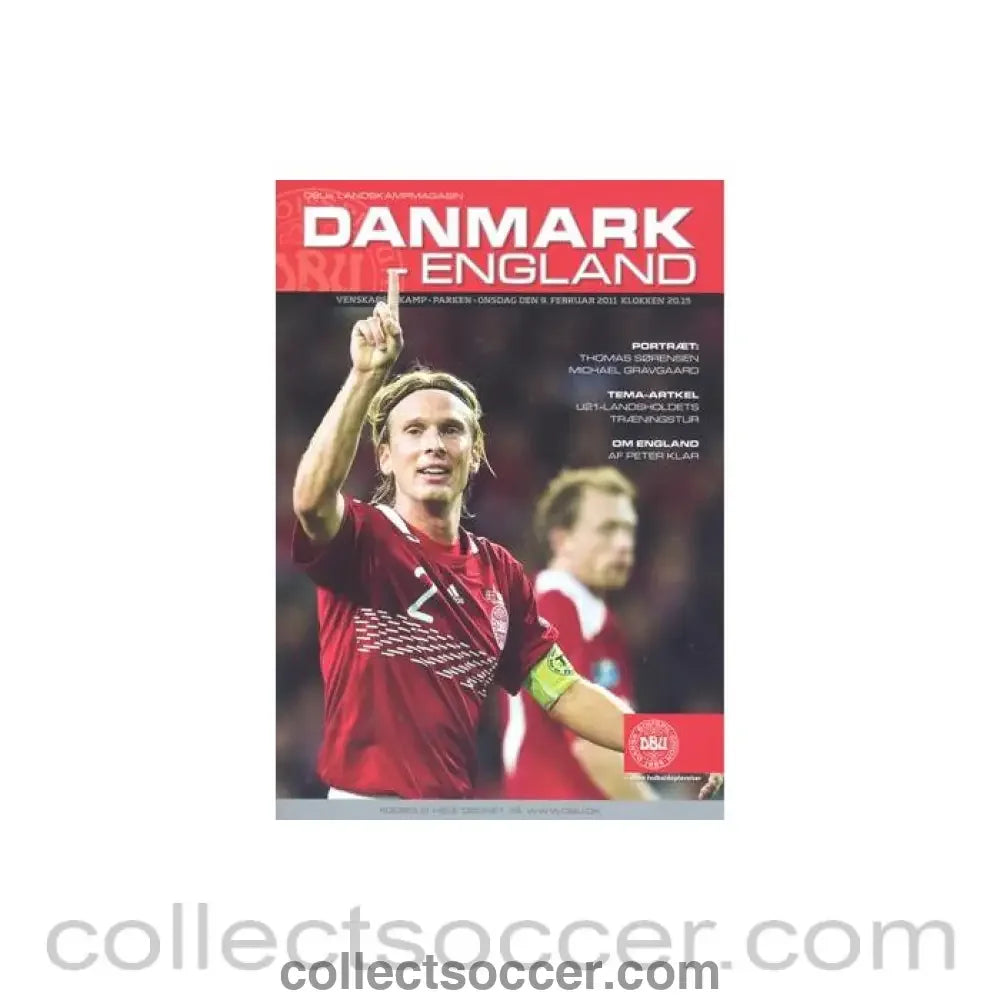 2011 Denmark v England official programme 09/02/2011