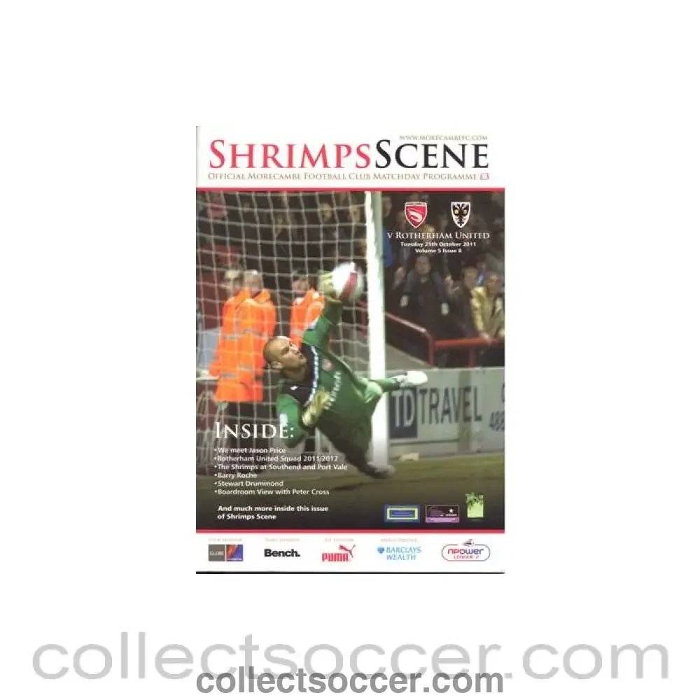 2011 - Morecambe v Rotherham United official programme 25/10/2011 - Collect Soccer