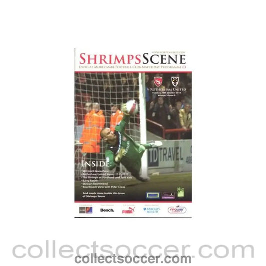 2011 - Morecambe v Rotherham United official programme 25/10/2011 - Collect Soccer