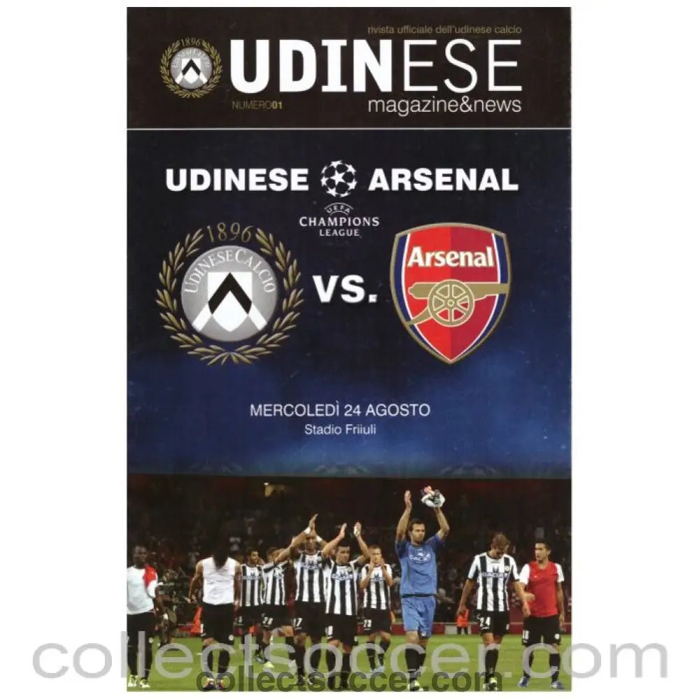 2011 Udinese v Arsenal Official Programme - Collect Soccer