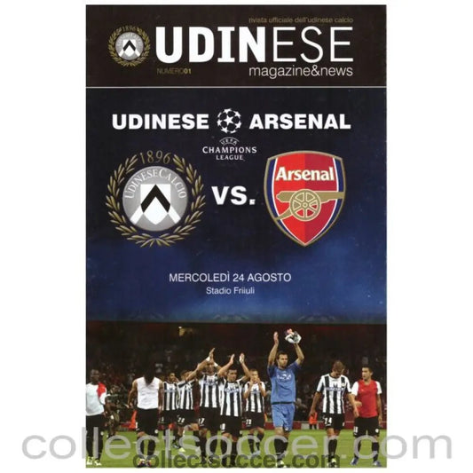 2011 Udinese v Arsenal Official Programme - Collect Soccer