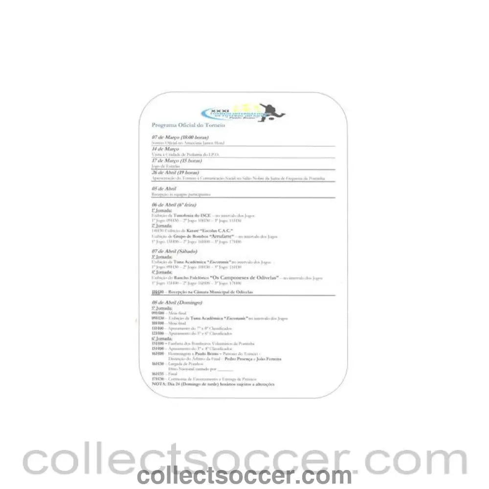 2012 - 31th International Youth Tournament In Portugal April 2012 schedule - Collect Soccer