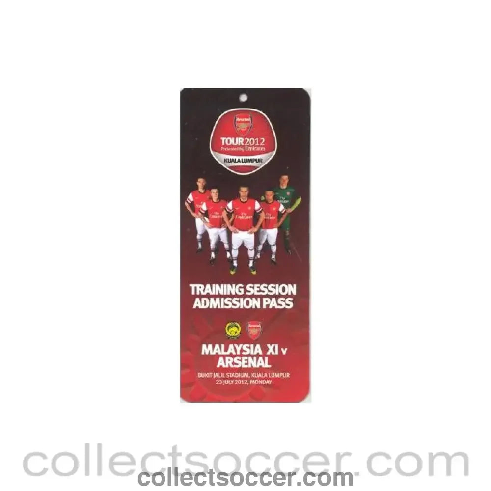 2012 - Arsenal Asia Tour 2012 Training Session Admission Pass