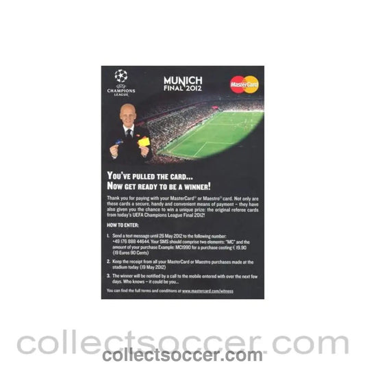 2012 Champions League Final Chelsea v Bayern Munich 19/05/2012 Master Card flyer in English and German - Collect Soccer