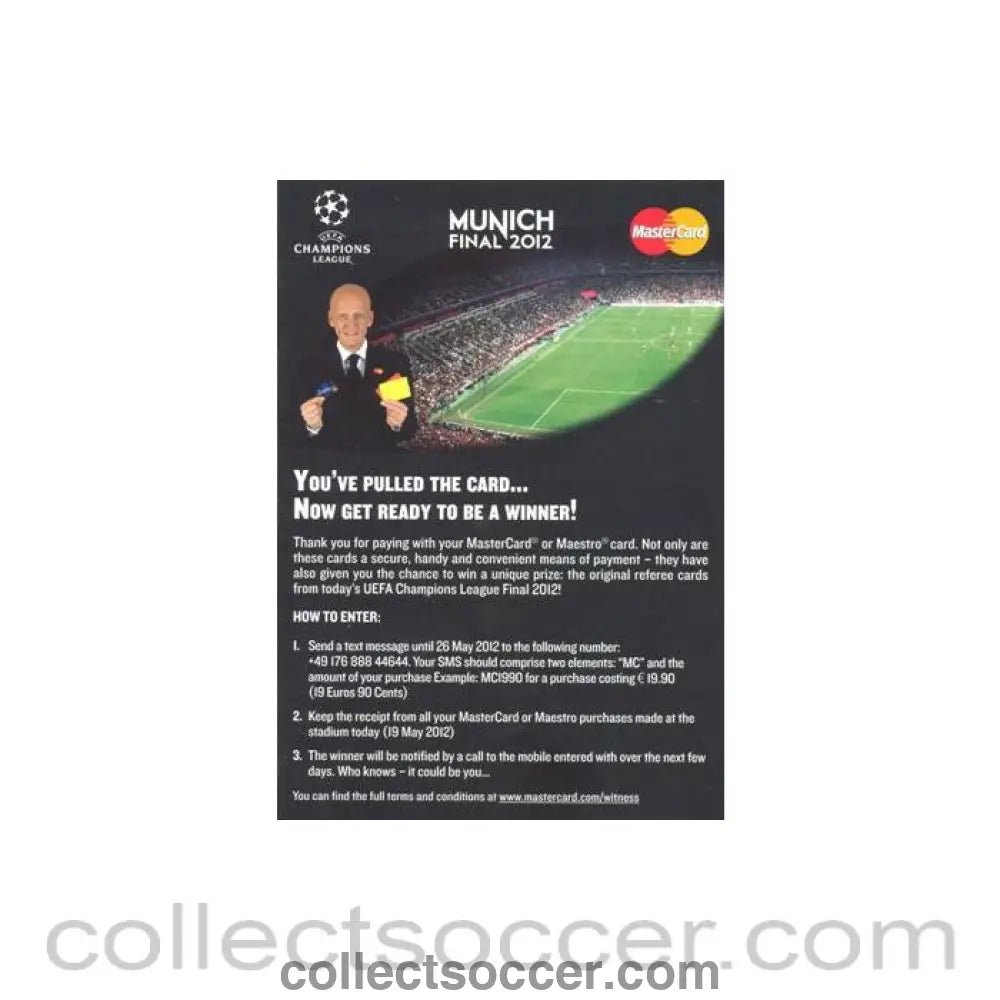 2012 Champions League Final Chelsea v Bayern Munich 19/05/2012 Master Card flyer in English and German - Collect Soccer