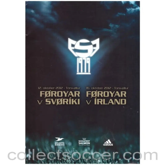 2012 Faroe Islands v Ireland and Sweden Double Programme - Collect Soccer