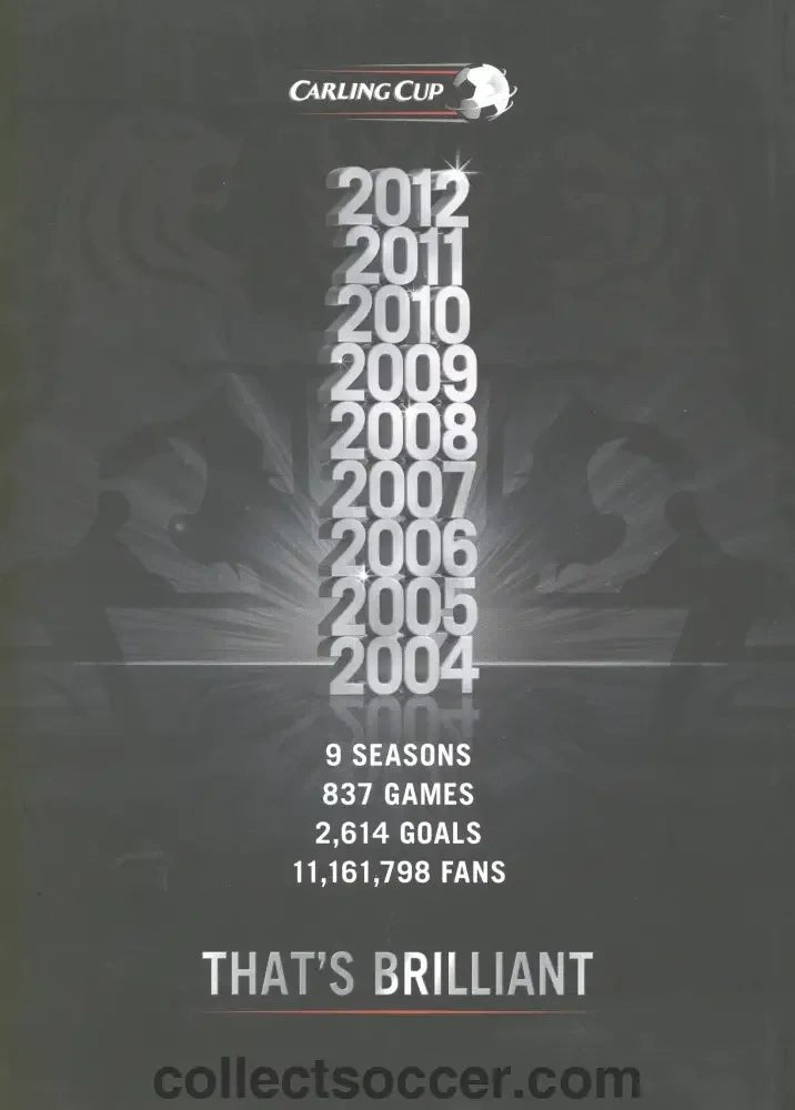 2012 League Cup Final Official Programme Cardiff City v Liverpool - Collect Soccer