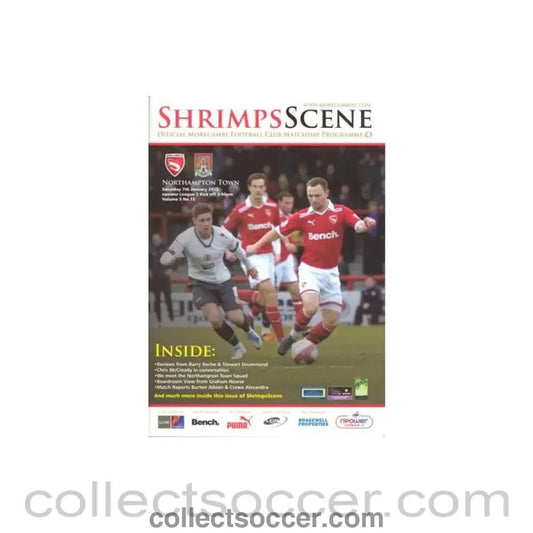 2012 - Morecambe v Northampton Town official programme 07/01/2012 Football League - Collect Soccer