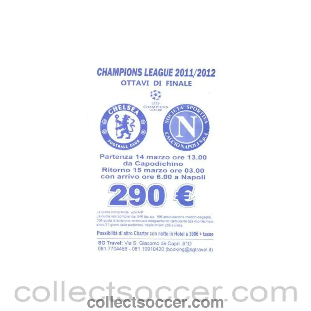 2012 - Napoli v Chelsea leaflet 21/02/2012 Champions League