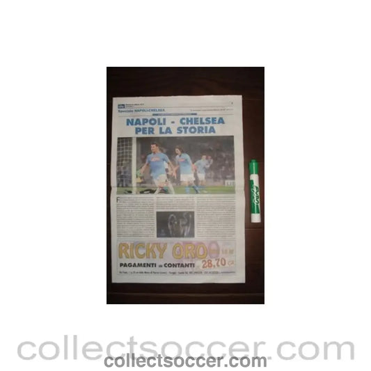 2012 - Napoli v Chelsea programme 21/02/2012 City Italian Newspaper Edition Champions League