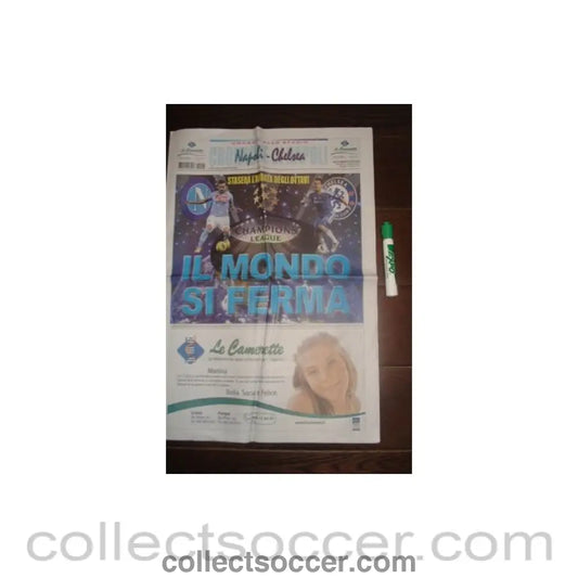 2012 - Napoli v Chelsea programme 21/02/2012 Public Compass Italian Newspaper Edition Champions League