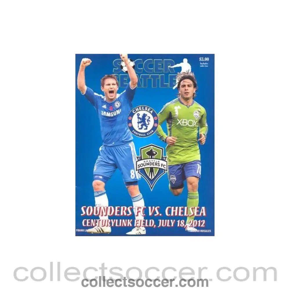 2012 - Seattle Sounders v Chelsea official programme 18/07/2012, large programme - Collect Soccer