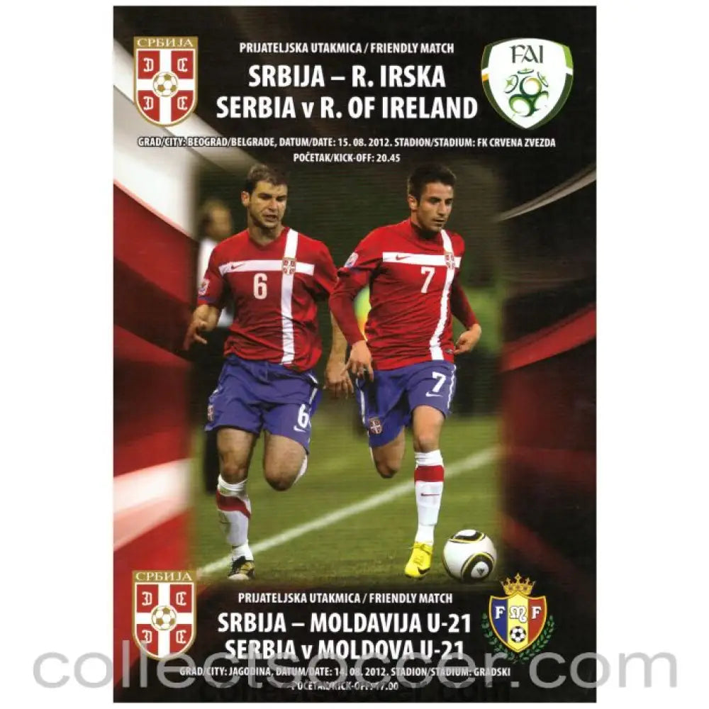2012 Serbia v Ireland Official Programme - Collect Soccer