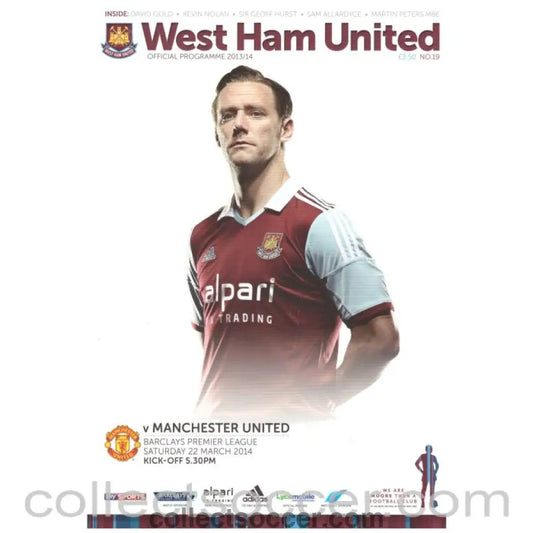 2013 - 2014 West Ham United v Manchester United Football Programme - Collect Soccer