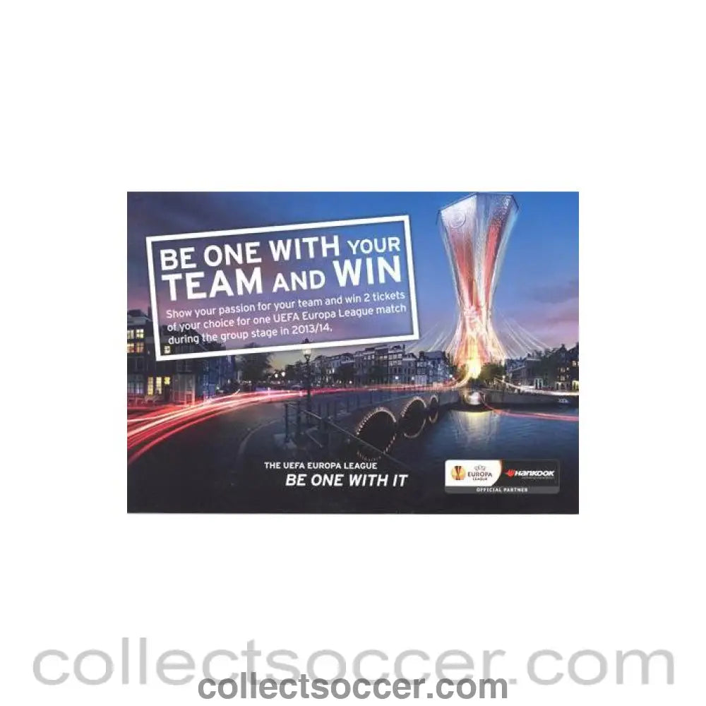 2013 - Chelsea V Benfica Europa League Final 2013 competition form card - Collect Soccer