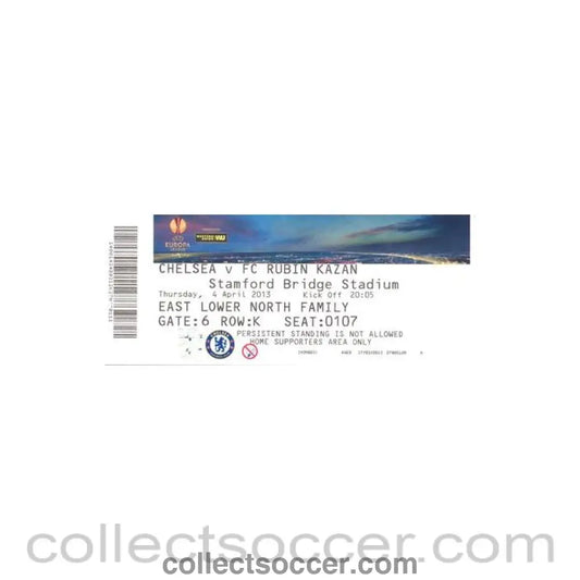 2013 - Chelsea v Rubin Kazan ticket 04/04/2013 - Collect Soccer