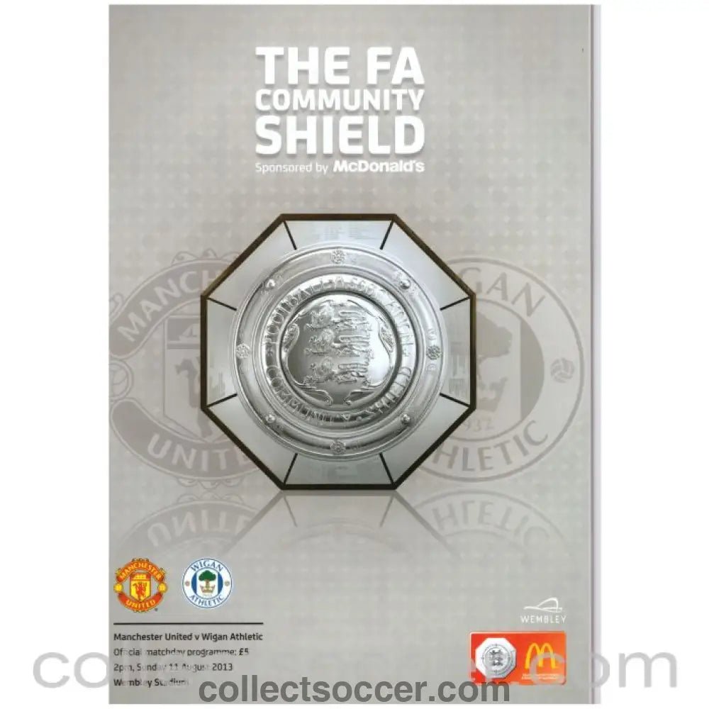 2013 Community Shield Official Programme Manchester United v Wigan Athletic - Collect Soccer