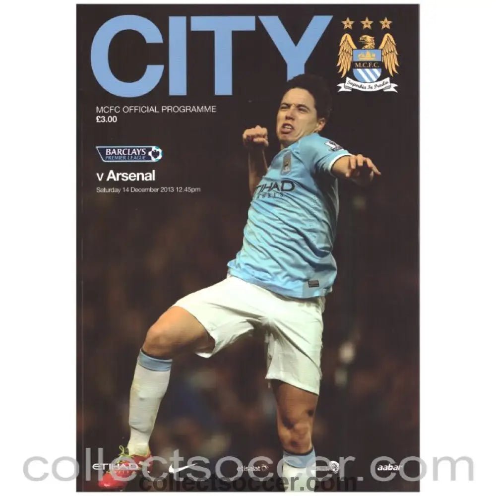 2013 Manchester City v Arsenal Official Programme + City Posters Brochure - Collect Soccer