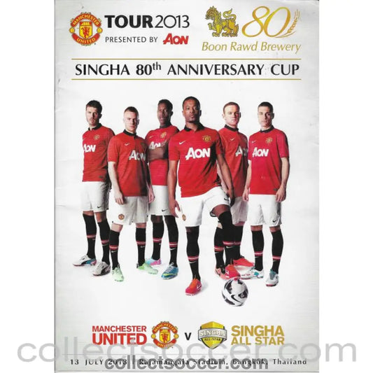 2013 Manchester United v Singha All Stars Football Programme played in Thailand - Collect Soccer