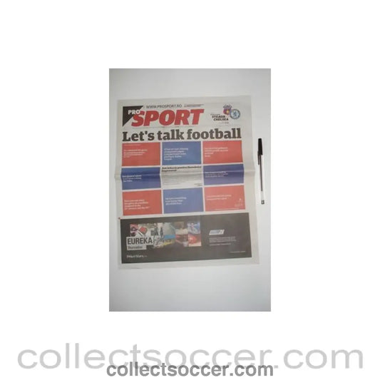 2013 - Pro Sport Rumanian newspaper/programme, covering Steaua Bucharest v Chelsea 07/03/2013 UEFA Europa League - Collect Soccer