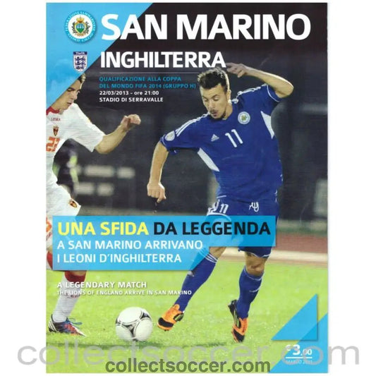 2013 San Marino v England Official Programme - Collect Soccer