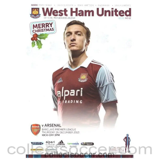 2013 West Ham United v Arsenal Football Programme - Collect Soccer