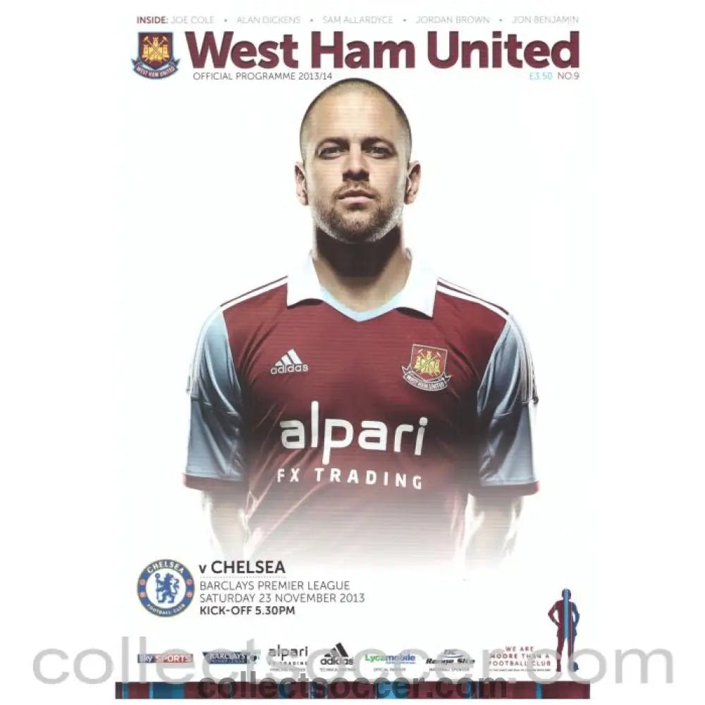 2013 West Ham United v Chelsea Football Programme - Collect Soccer