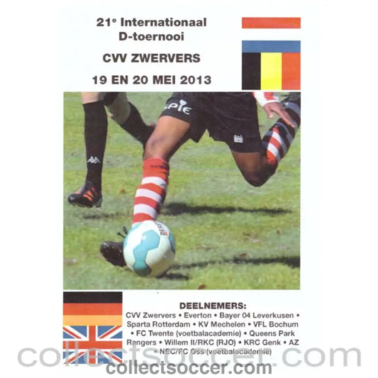 2013 Zwervers Youth Tournament Football Programme - QPR, Everton - Collect Soccer