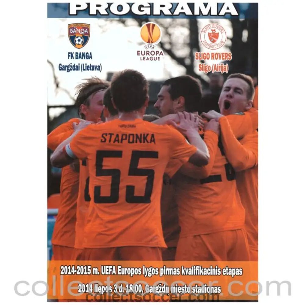 2014 Banga v Sligo Rovers Football Programme - Collect Soccer