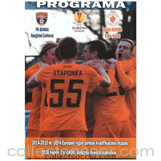2014 Banga v Sligo Rovers Football Programme - Collect Soccer